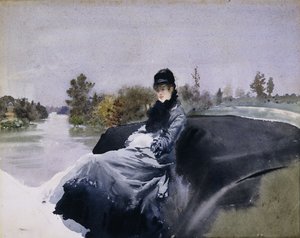 Dame in einer Kutsche; Signora in Vettura