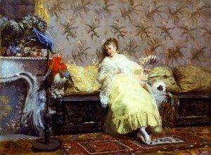 Dame mit Papageien, ca. 1869