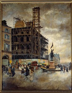 Place de Pyramides, Bau des Marsan-Pavillons (Paris) im Jahr 1880 von Giuseppe or Joseph de Nittis