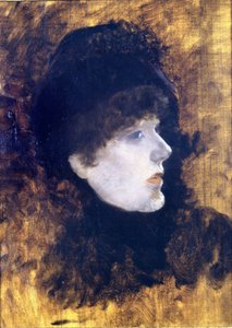 Porträt von Henriette Rosine Bernard genannt Sarah Bernhardt (1844-1923) - von De Nittis von Giuseppe or Joseph de Nittis