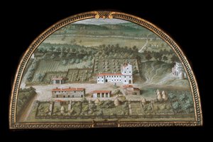 Ansicht der Villa di Colle Salvetti bei Livorno, Italien von Giusto Utens