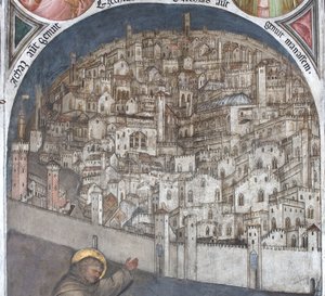 Ansicht von Padua im 14. Jahrhundert - Basilika des Heiligen Antonius von Giusto de Menabuoi
