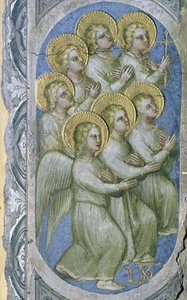 Die sieben Engel der Apokalypse empfangen die sieben Flaschen, 1360-70