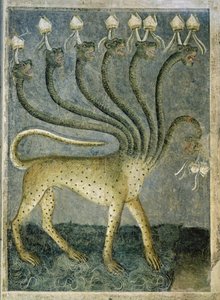 Das siebenköpfige Tier, das aus dem Meer kommt, 1360-70 von Giusto di Giovanni de Menabuoi