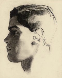 Kopf eines jungen Mannes im Profil von Glyn Warren Philpot