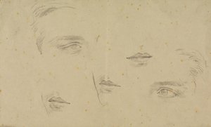 Studien von Augen und Mündern, Seite aus einem Skizzenbuch