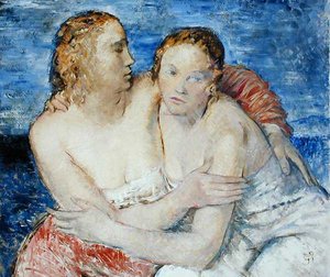 Zwei Mädchen, ein Porträt der Nichten des Künstlers von Glyn Warren Philpot