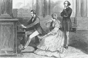 Prinz Albert von Sachsen spielt vor Königin Victoria und Felix Mendelssohn Bartholdy (1809-1847), Gravur