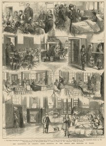 Die Wiedereröffnung des Charing Cross Hospital durch den Prinzen und die Prinzessin von Wales (Gravur)