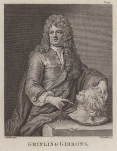 Grinling Gibbons, englischer Holzschnitzer und Bildhauer von Godfrey (after) Kneller