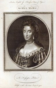 Königin Mary im Kensington Palace, graviert für Harrisons Ausgabe von Rapin, veröffentlicht am 8. Januar 1785