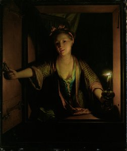 Ein Mädchen am Fenster von Godfried Schalcken