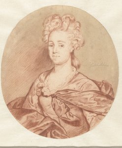 Porträt einer unbekannten Frau im Oval von Godfried Schalcken
