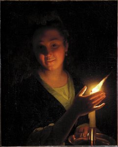 Frau mit Licht