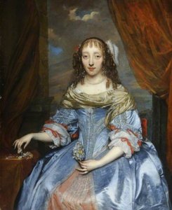 Dame in einem blauen Satinkleid von Gonzales Coques