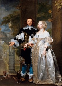 Porträt eines verheirateten Paares im Park (1662)