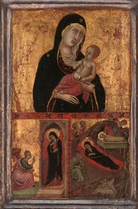 Madonna mit Kind mit der Verkündigung und der Geburt Christi, ca. 1310-15 von Goodhart Master