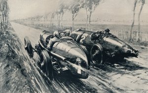 Rennen um den Grand Prix, Straßburg 1922 von Gordon Crosby