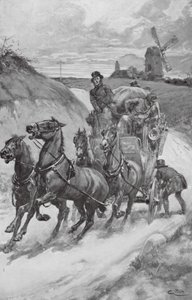 Eine Postkutsche in alten Zeiten von Gordon Frederick (after) Browne