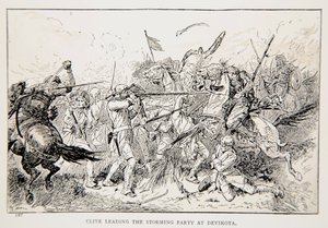 Clive führt die Sturmtruppe bei Devikota, eine Illustration aus 