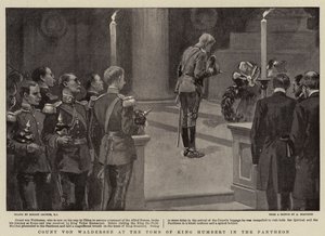 Graf von Waldersee am Grab von König Humbert im Pantheon von Gordon Frederick Browne