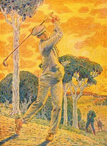 Golf, Titelillustration für Vie au Grand Air, 15. September 1919 von Gordon Frederick Browne
