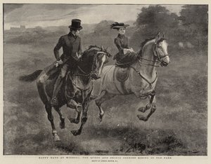 Glückliche Tage in Windsor, die Königin und der Prinzgemahl reiten im Park von Gordon Frederick Browne