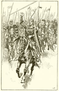 Normannen stürmen in der Schlacht von Hastings von Gordon Frederick Browne
