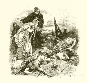 Königin Edith findet den Körper von Harold nach der Schlacht von Hastings