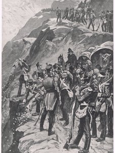 Der Rückzug nach Corunna: Das Silber den Berg hinunterwerfen, Illustration aus 