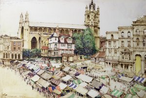 Norwich: Der Marktplatz und die Kirche St. Peter Mancroft von Gordon Mitchell Forsyth
