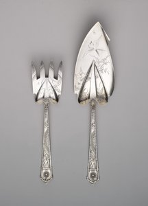 Fischheber und Gabel