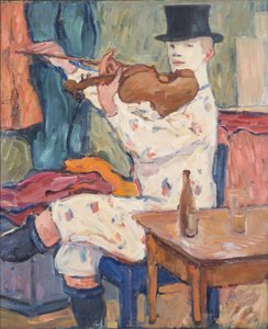 Ein Clown spielt die Geige, 1915 von Gosta von Hennigs