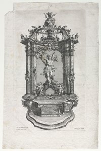 Modell für Altar für Holzschnitzer von Gottfried Bernhard Götz