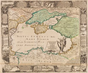 Karte des Schwarzen Meeres und der Krim, um 1740