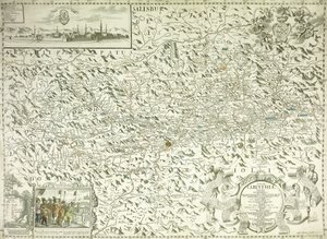 Eine Karte von Österreich und der Tschechoslowakei, 1718