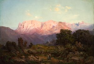 Schlern mit Rosengarten von Rampeun aus gesehen von Gottfried Seelos