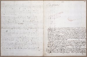 Erste Seite eines Briefes von Leibniz über seine Aufnahme in die Académie des Sciences in Paris, 8. Februar 1700 von Gottfried Wilhelm Leibniz