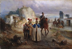 Die gefangenen Franzosen im Jahr 1814, 1885 von Gottfried Willewalde