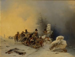 Der Rückzug der französischen Truppen aus Russland, 1846 von Gottfried Willewalde