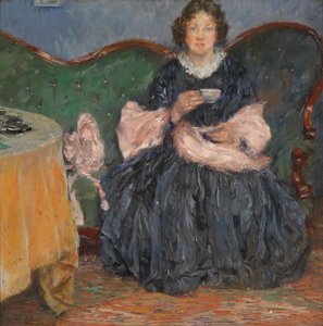 Dame auf Sofa