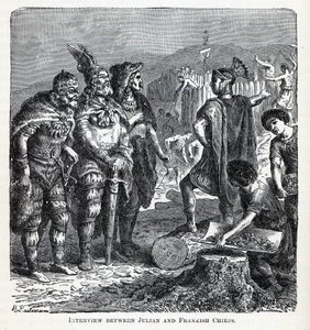 Interview zwischen Julian und fränkischen Häuptlingen, 1882 von Gottlob Heinrich Leutemann