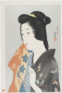 Frau mit Handtuch, Oktober 1920 von Goyo Hashiguchi