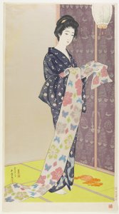 Frau im Sommerkimono, August 1920 von Goyo Hashiguchi