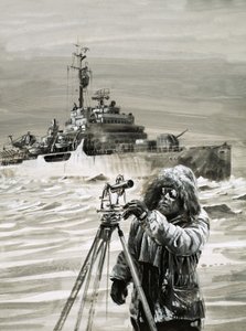 Ein Mitglied des britischen Antarktis-Forschungsteams bei der Arbeit