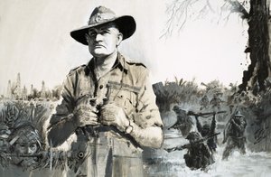 General Bill Slim, der den Sieg gegen die Japaner in Burma führte