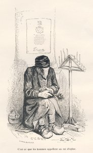 Kirchenmaus. Vignetten illustriert von JJ Granville. Gravur signiert Andrew, Best und Leloir im Teil "Der philosophische Ratte" geschrieben von Edouard Lemoine in "Szenen aus dem privaten und öffentlichen Leben der Tiere". Paris, J. Hetzel und Paulin von Grandville
