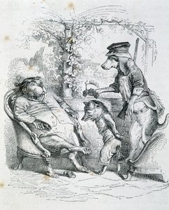 Die zwei Hunde und der Riffler Fuchs - von Grandville