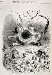 Die Liebschaften zweier Bestien (freaking monster) - in „Tiere, gemalt von sich selbst: Privat- und öffentliches Leben der Tiere“ von Grandville, Kapitel von Honoré de Balzac, ed. Hetzel