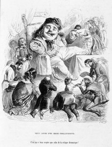 Verspottung der Macht eines dramatischen Kritikers. Karikatur in „Jérôme Paturot auf der Suche nach einer sozialen Position“ von Louis Reybaud